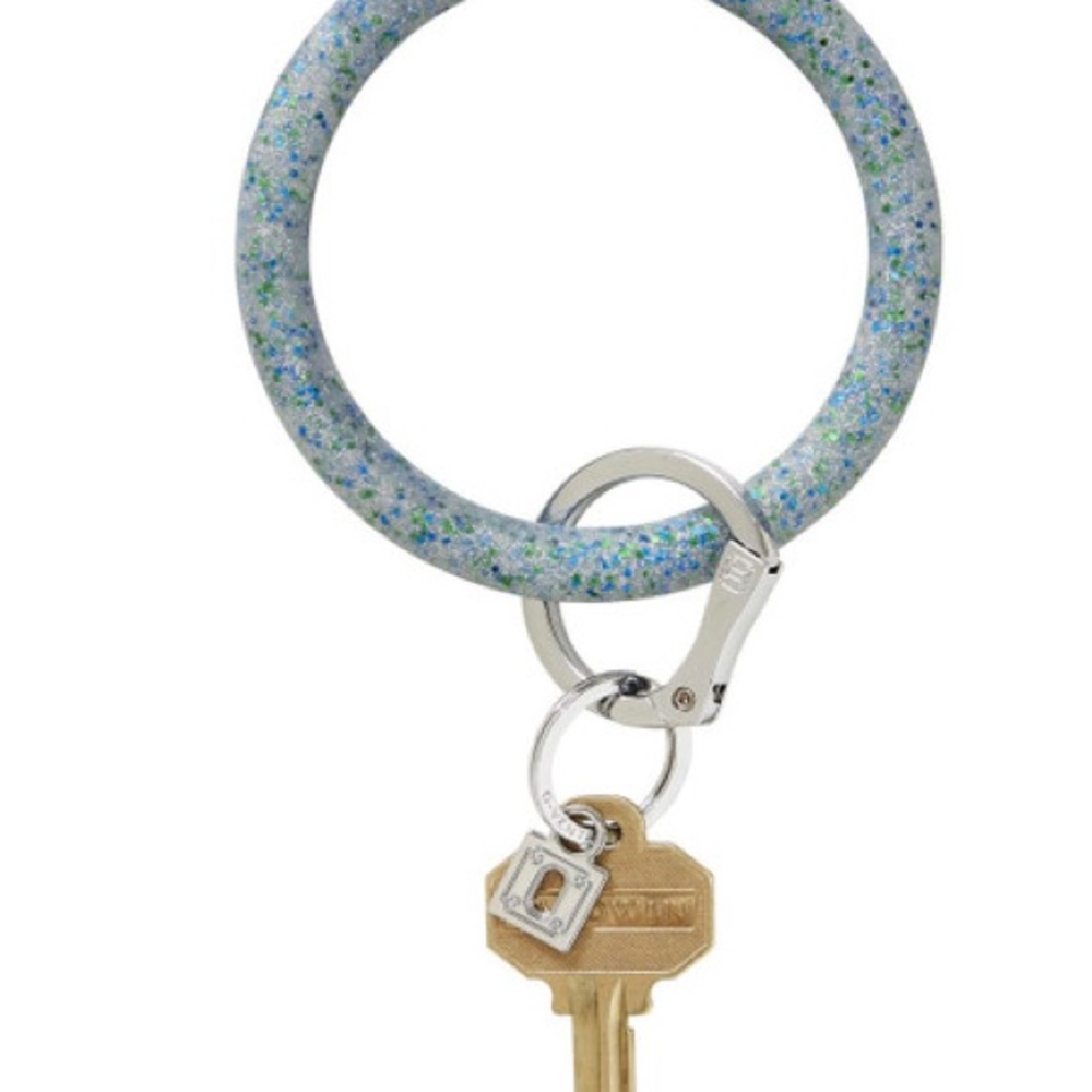 Glittery Blue Key Ring Bracelet